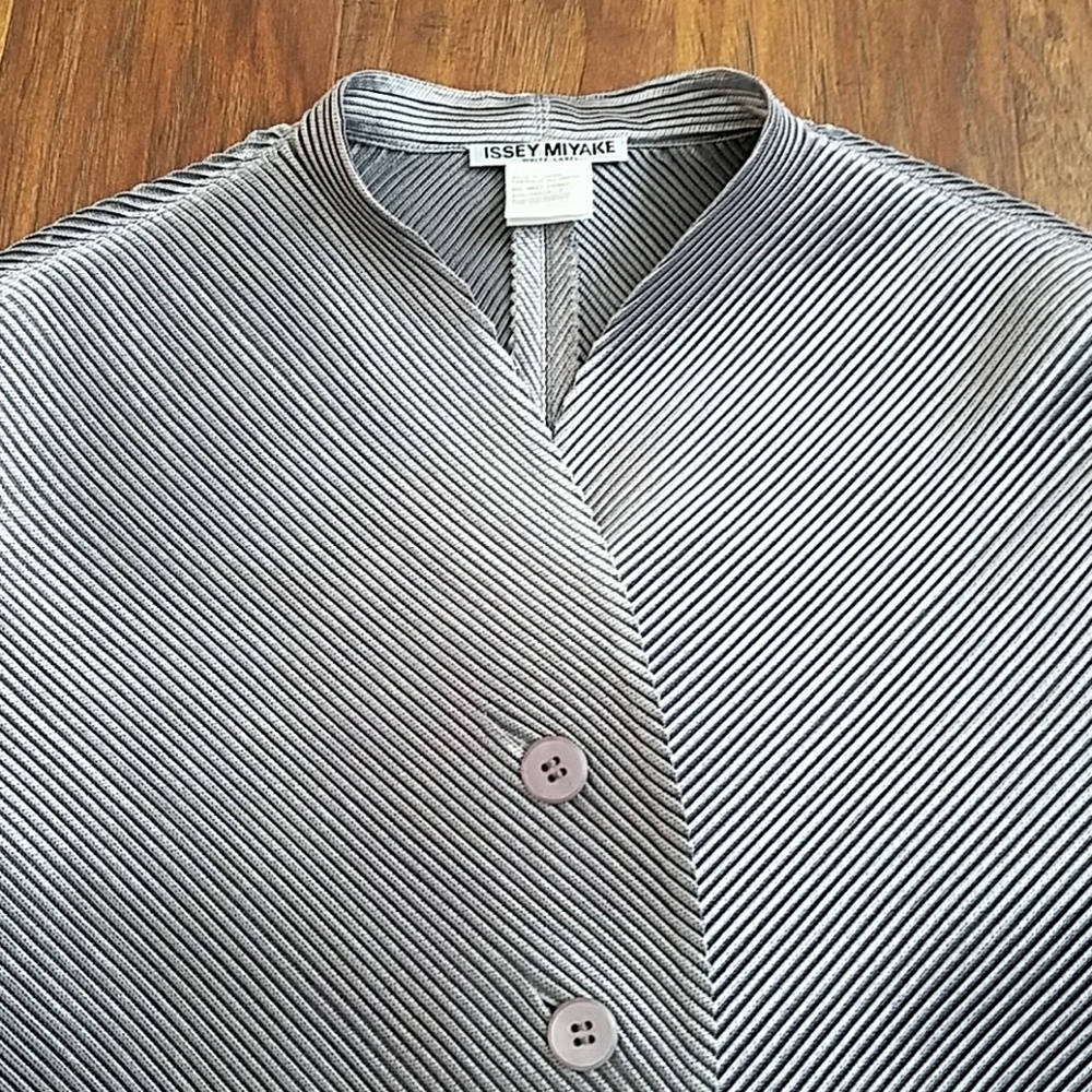 Silver pleated Issey Miyake shirt